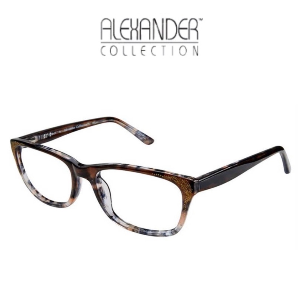 Women’s Eyeglass Frame By Alexander Collection “Paisley” Brown 55-17-140